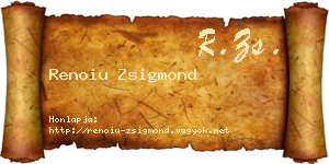 Renoiu Zsigmond névjegykártya